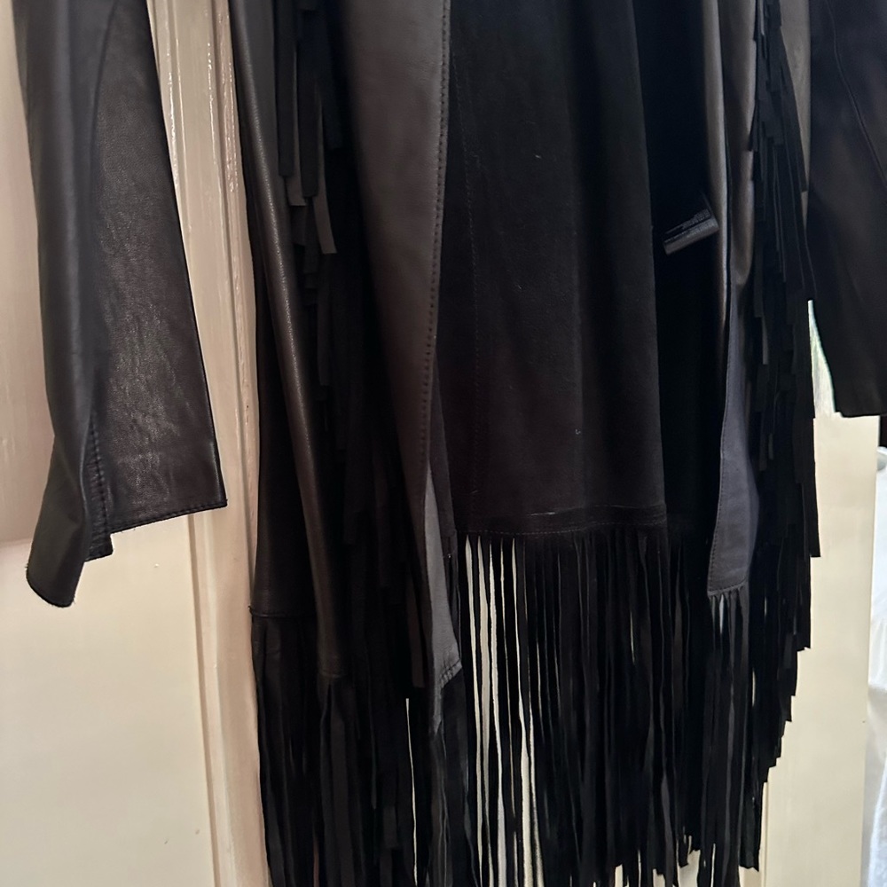 Free People Abbey Leather fringed jacket